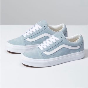 Vans Old Skool BLUE FOG/TRUE WHITE Pig Suede 6.5